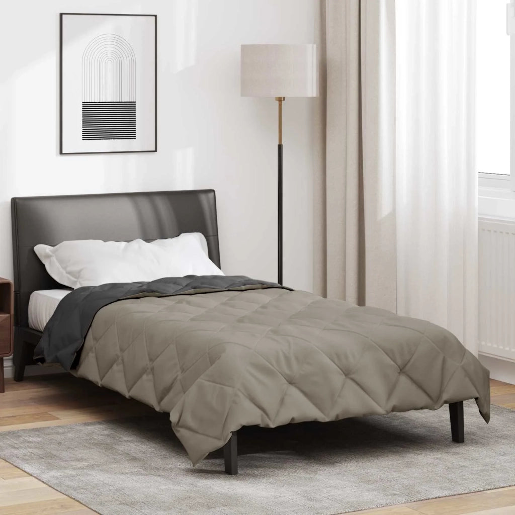 Piumone | Duvet Completo Annuale Grigio chiaro e Antracite 155 x 220 cm