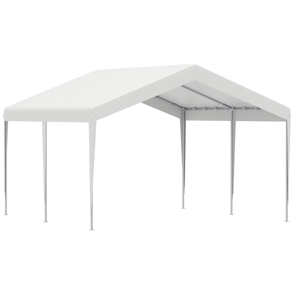 Garage Portatile 4x4m con Tettoia anti UV, Pioggia e Vento per Veicoli, Matrimoni e Feste - Bianco