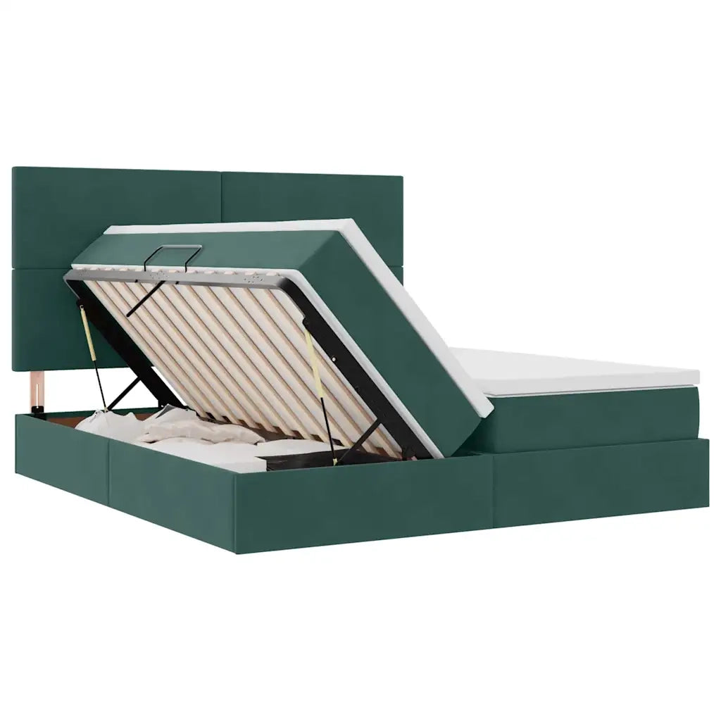 Letto con Contenitore Verde Scuro 180 x 200 cm Velluto