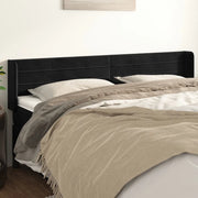 Testiera ad Orecchio-Testata con Orecchie Nera 183x16x78/88 cm in Velluto 837084