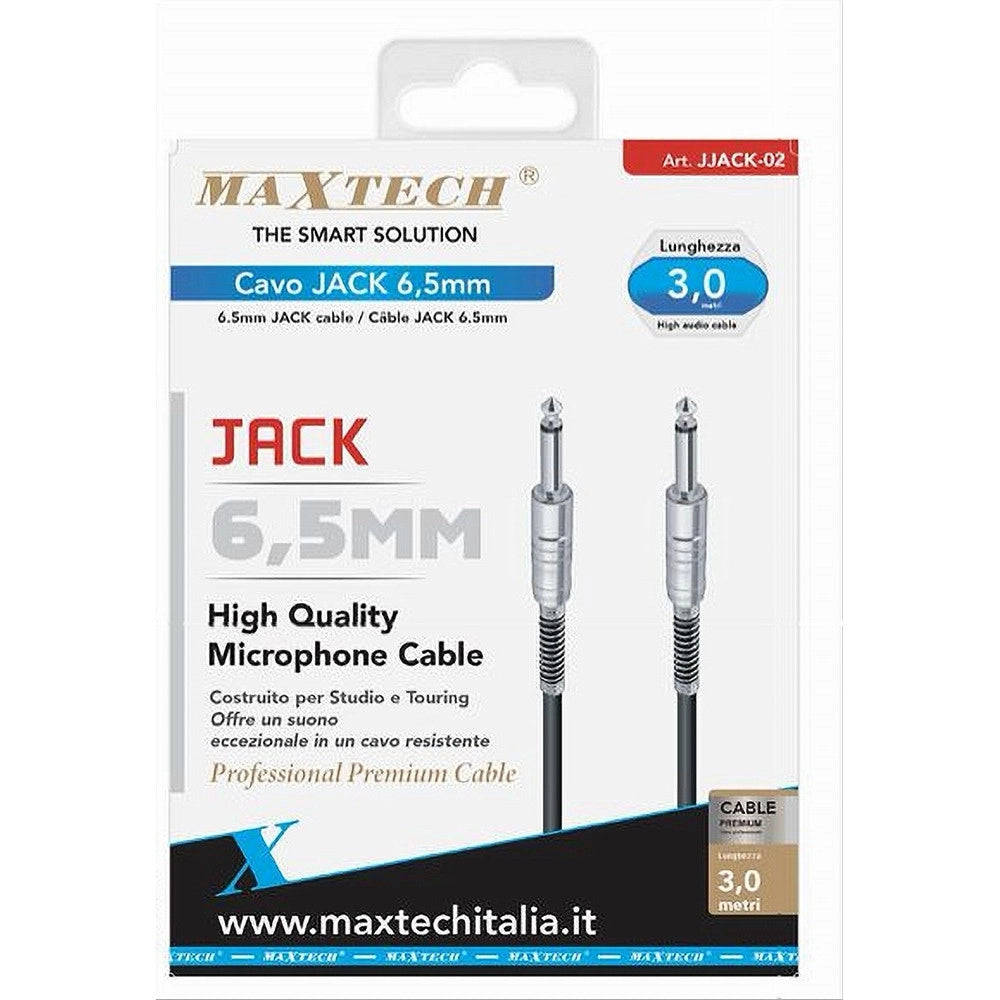 Trade Shop - Cavo Collegamento 2 Jack Da 6.5 Mm Mono 3mt Cavo Microfono Audio Stereo Jjack-02 -