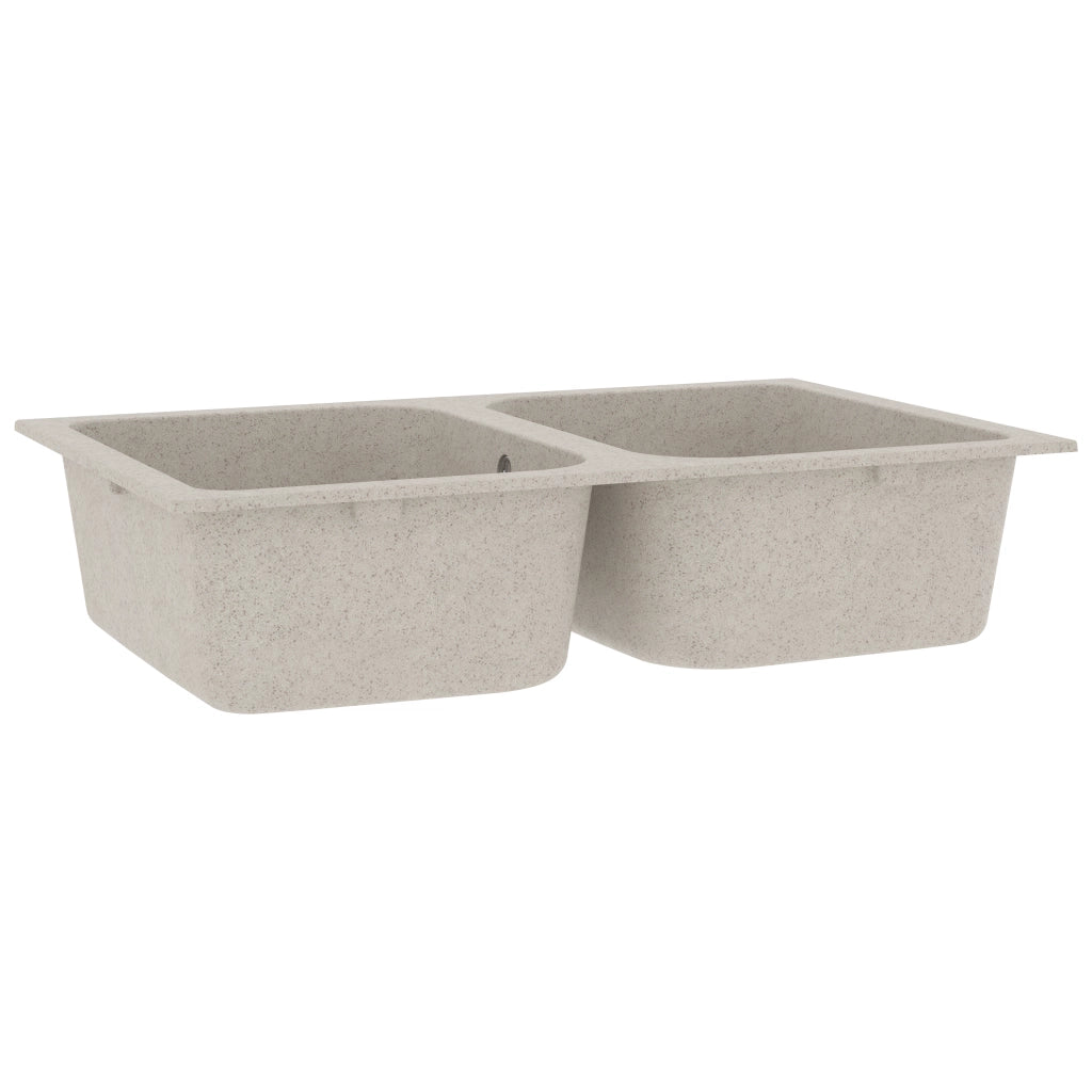Lavello da cucina Beige 76 x 48 x 30 cm Quarzo e Resina 147083