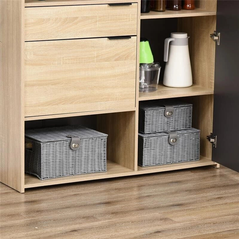 SET DI 3 CESTI IN VIMINI PP CON COPERCHIO DI DIVERSE DIMENSIONI, GRIGIO