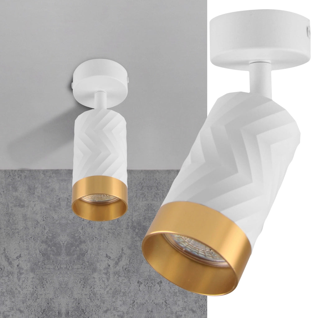 Faretto parete/soffitto Polux ARRAS bianco oro GU10 orientabile