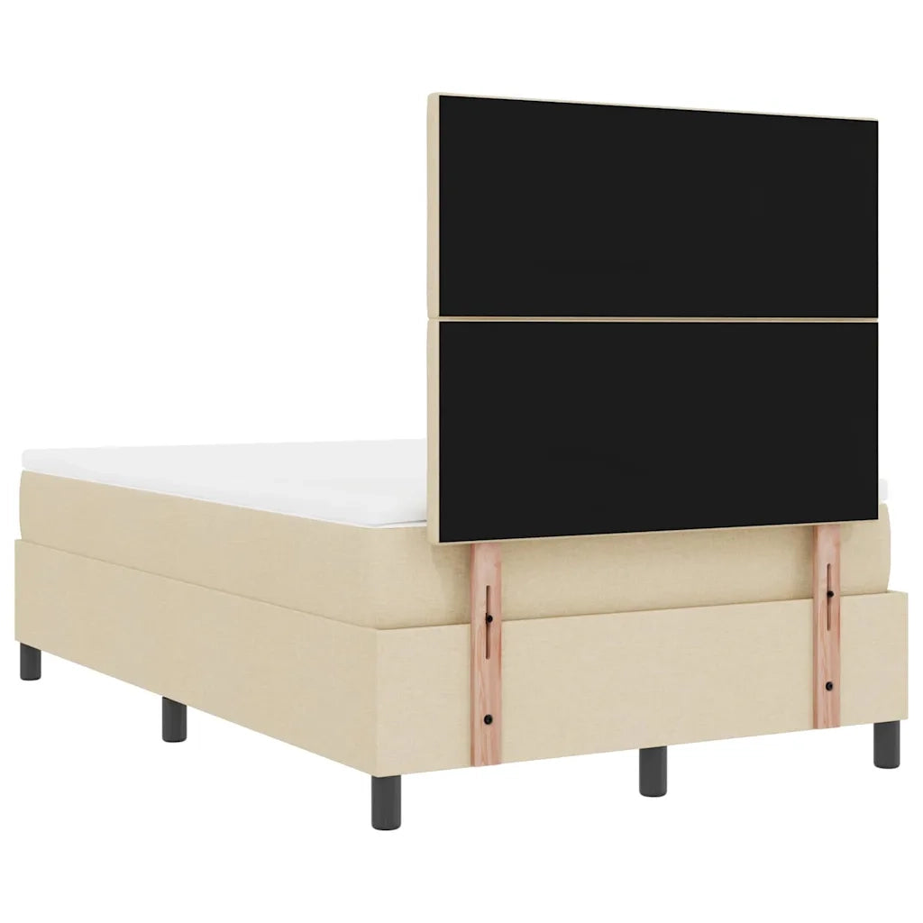 Letto a molle con materasso Crema 120 x 200 cm Tessuto 3339460