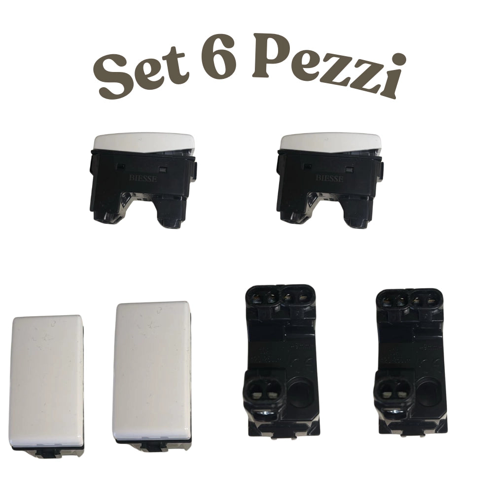 Biesse kit deviatori unipolari con spia 16a compatibili serie matix bticino *** numero pezzi 6, confezione 1