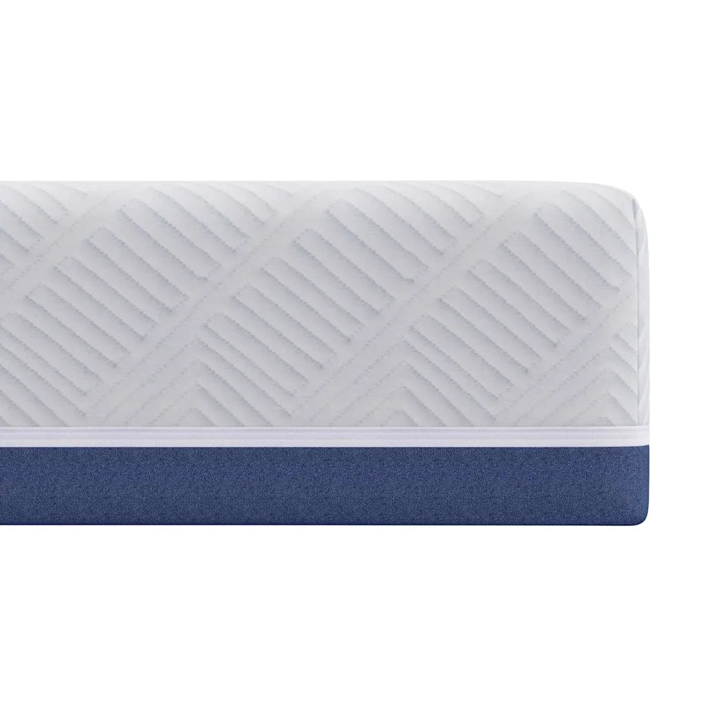Materasso-Materasso per letto Bianco e Blu 80 x 200 cm Tessuto Jacquard