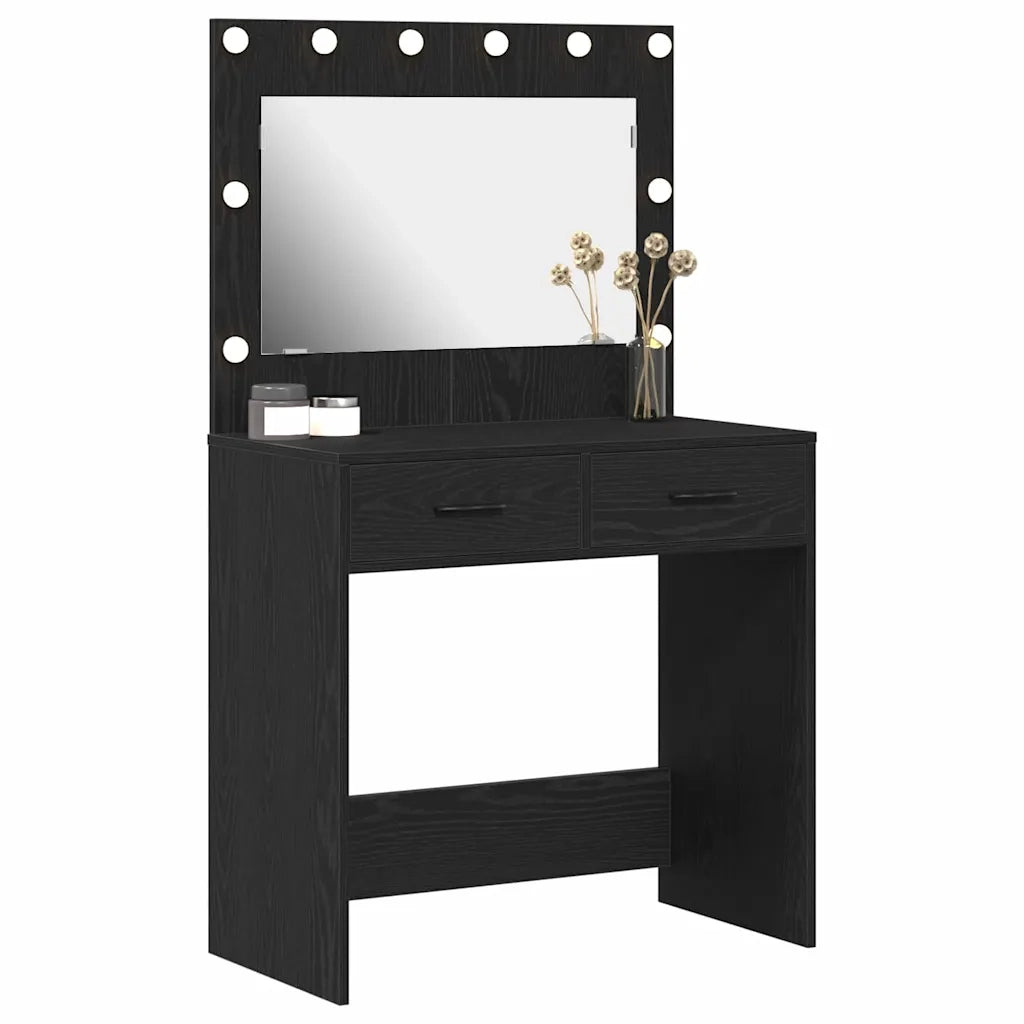 Toeletta | Tavolo da Trucco con cassetto Rovere Nero 78,5 x 41 x 135 cm