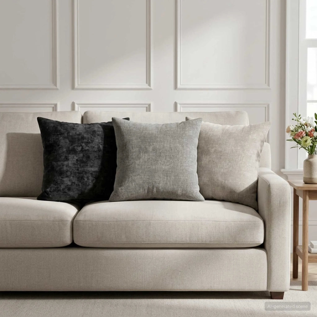 Federa 2 pz HEERLEN Grigio Chiaro 35 x 35 cm Tessuto Chenille 908113