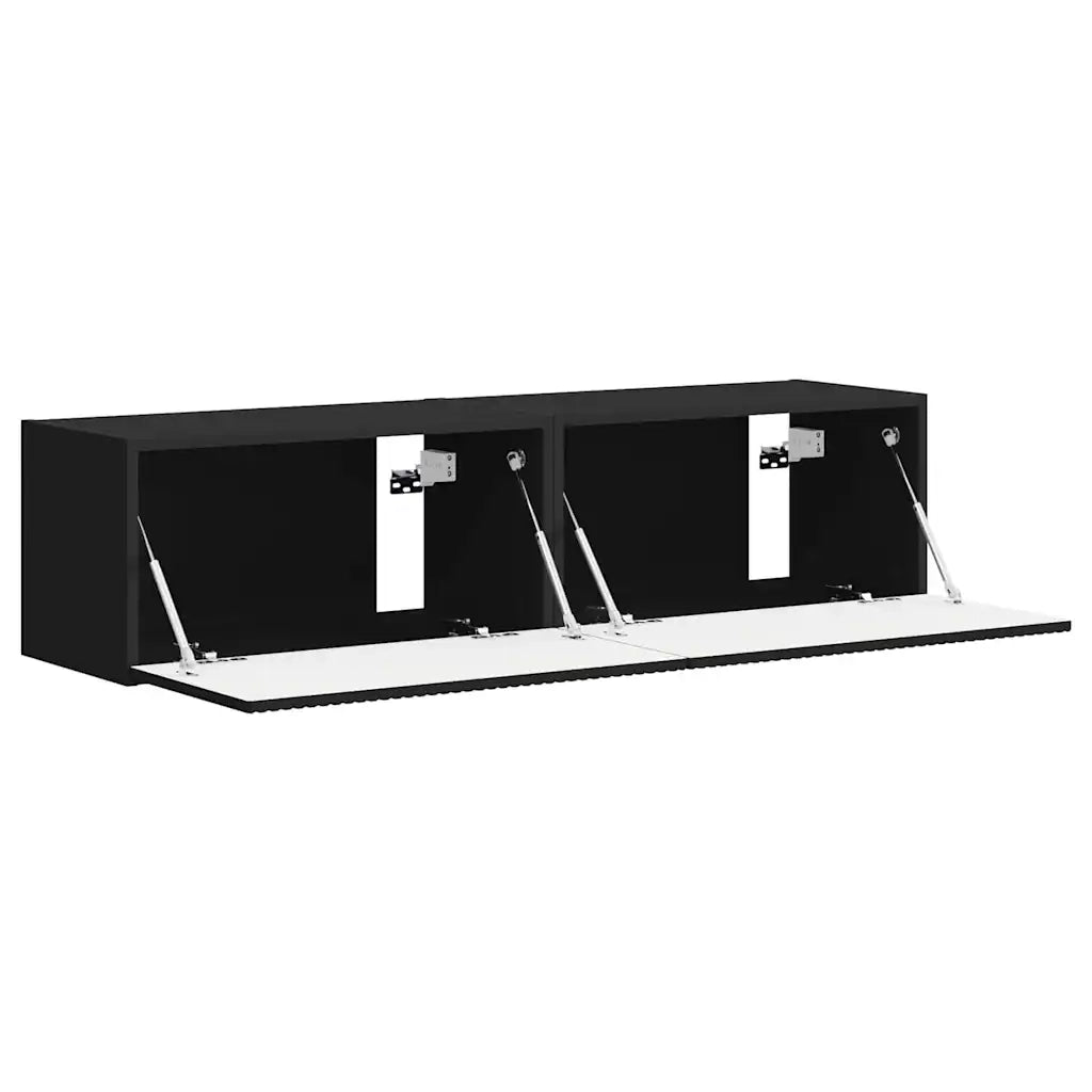 Mobile TV da parete 2 pcs Nero 60 x 31 x 29,5 cm 892192
