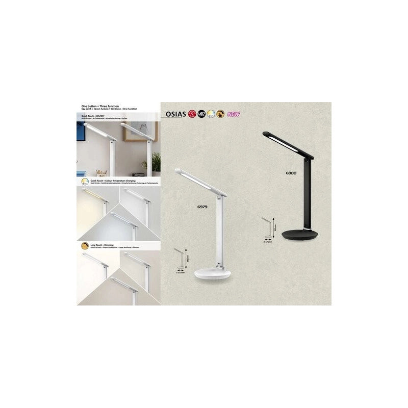 Lampada da tavolo bianca LED 9W CCT dimmerabile Rabalux Osias