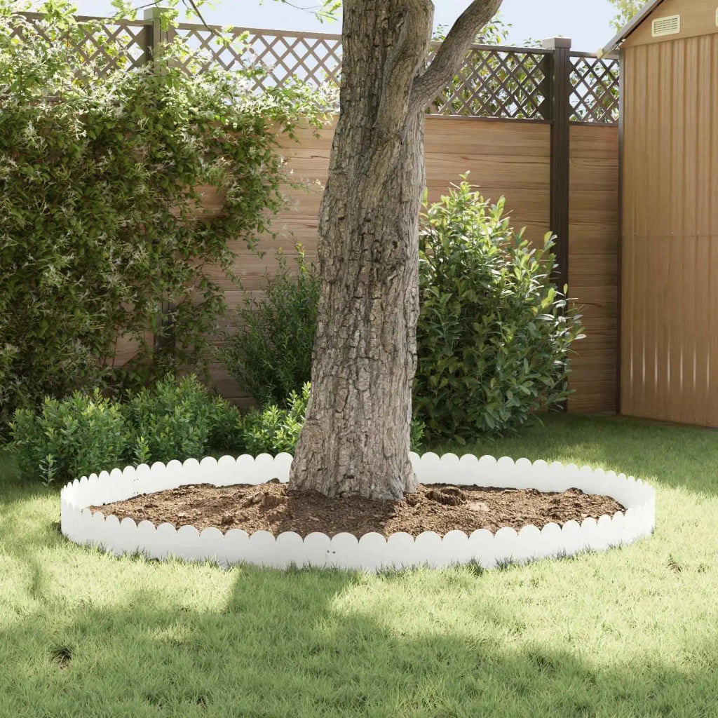 Bordura per Prato 20 pcs 103 x 20 cm Acciaio Bianco 8008676