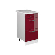 Vicco Base universale Rosso bordeaux lucido 40 cm con cassetti