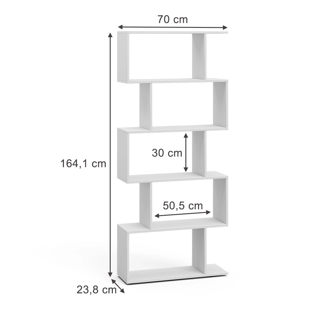 Vicco Divisorio per ambienti Bianco 70 x 164.1 cm 5 scomparti