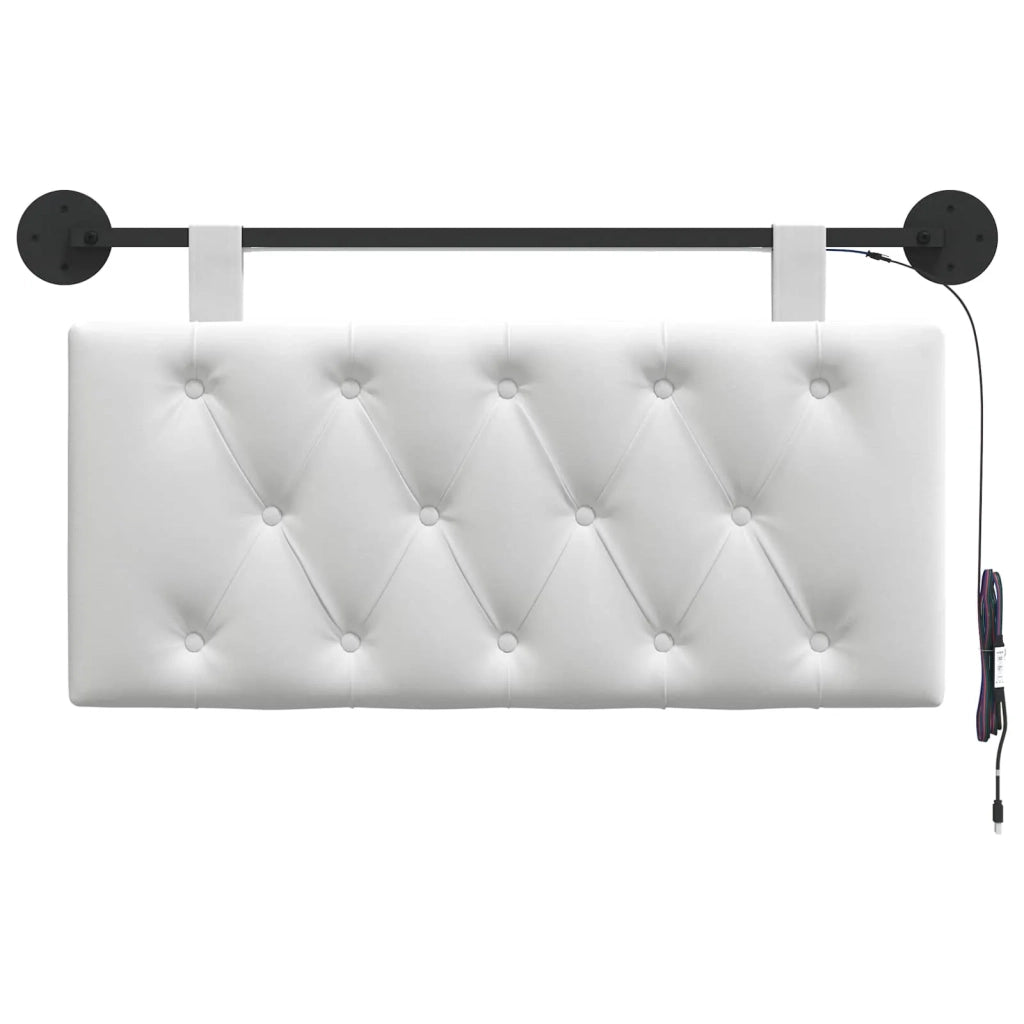 Testiera sospesa Con luce LED Bianco Tessuto 3424522