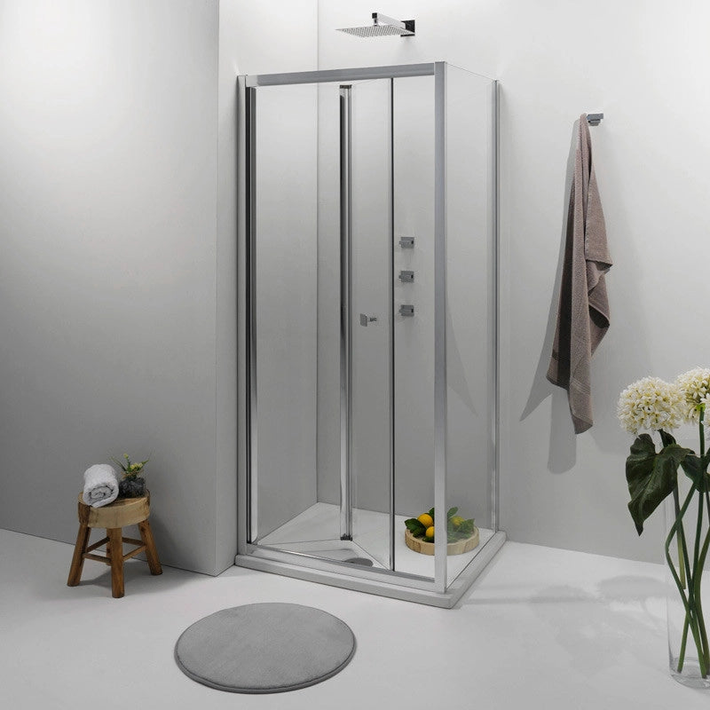 Box Doccia Pieghevole a Libro 80x80 cm Cristallo Trasparente 6 m