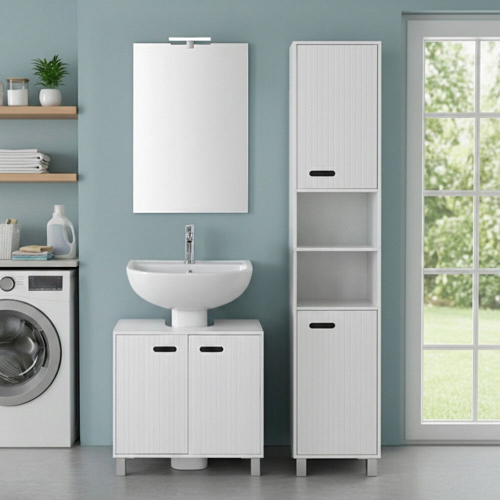 Set bagno con mobile sottolavabo 60 cm e colonna bianco Fast