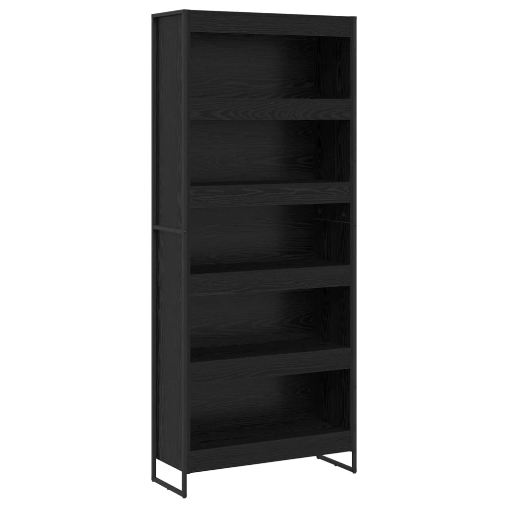 Armadio per Libri 2 pcs Rovere Nero 80 x 30 x 155 cm