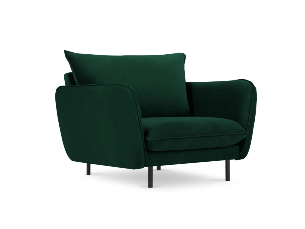 Cosmopolitan Design - Poltrona "Vienna" in velluto verde bottiglia 