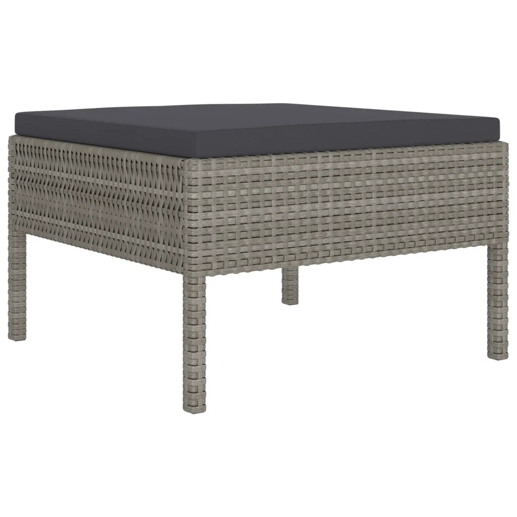 Set Divani da Giardino 2 pz con Cuscini in Polyrattan Grigio 310208