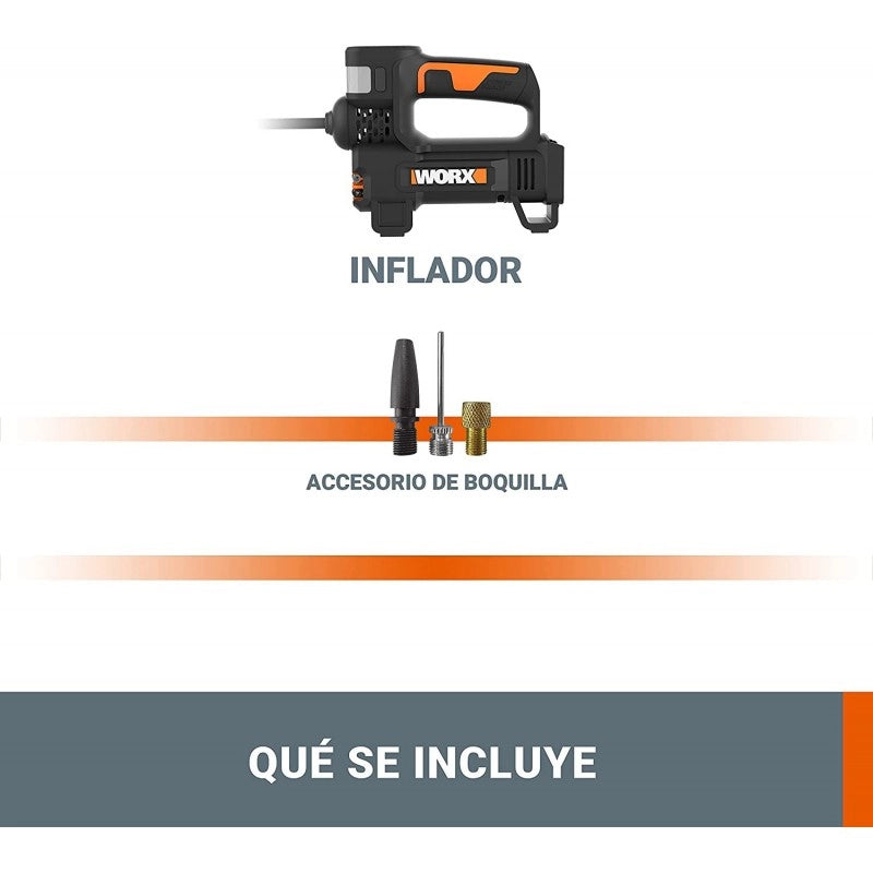 Compressore multifunzione WX092.9 20 Volt 10 bar corpo macchina per gonfiaggio pneumatici - Worx