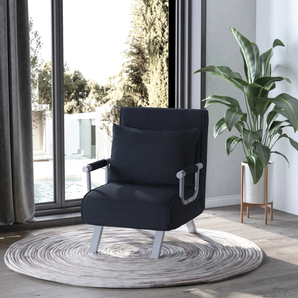 Divano letto 3 posti con cuscino ¨C Minimal ¨C Nero