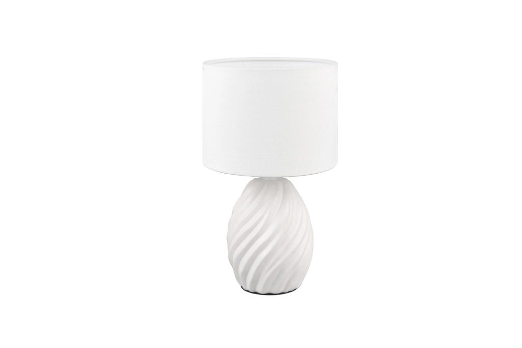Lampada da tavolo ceramica bianca con paralume E14 MELVA