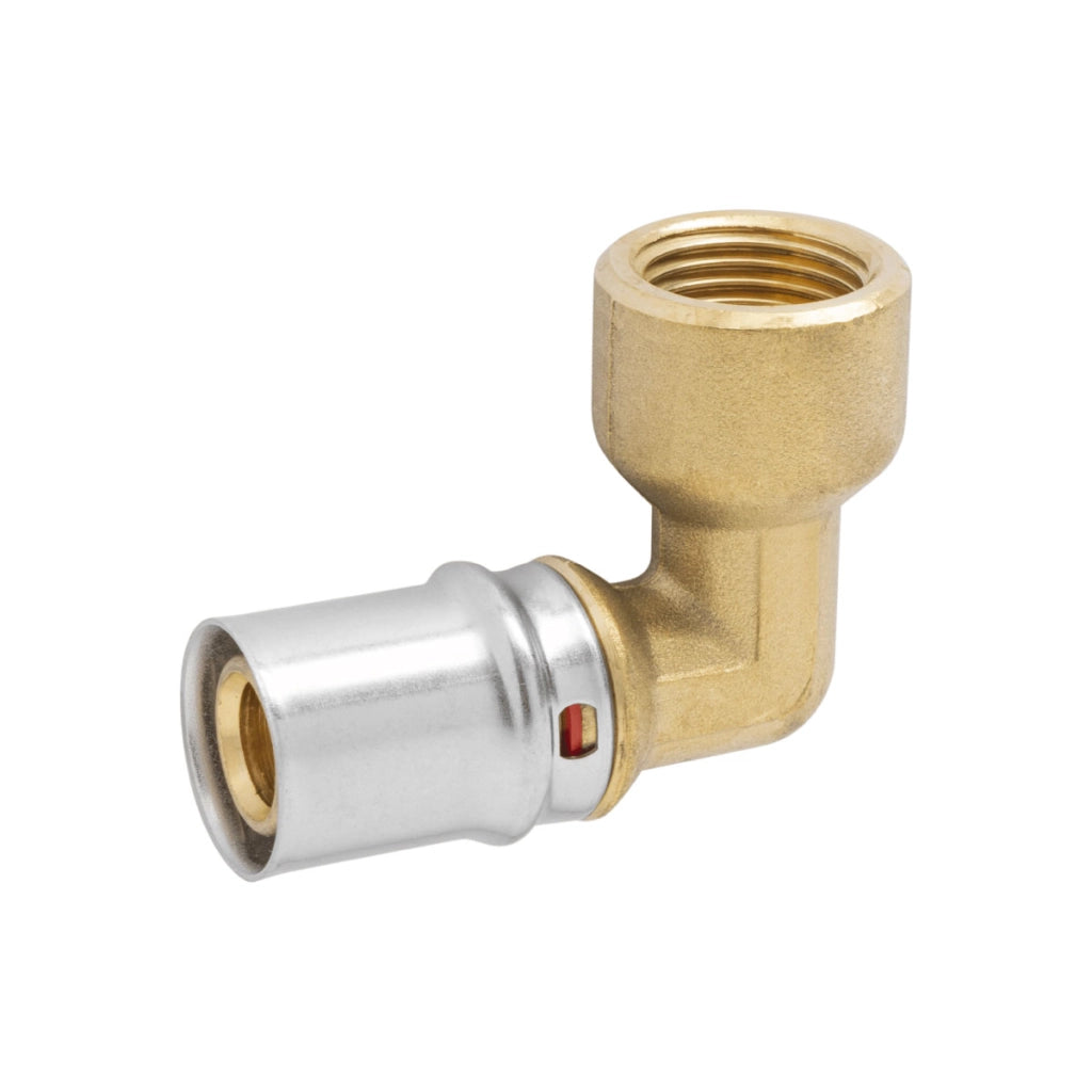 RACCORDO CURVO FEMMINA A PRESSARE PER TUBO MULTISTRATO MODELLO AP152 - 1/2  Ø20X2  - APE