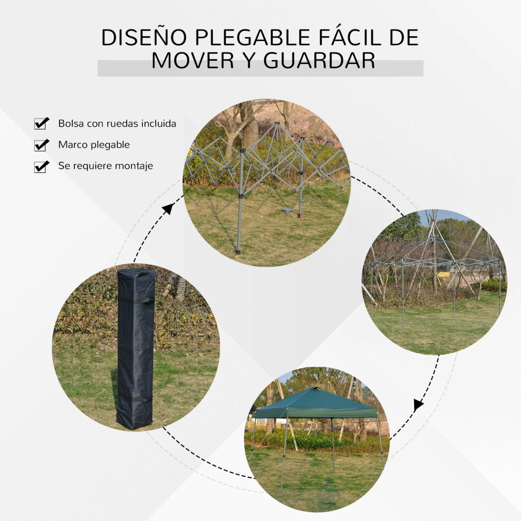 Gazebo pieghevole 3x3m ¨C Minimal ¨C Verde acciaio