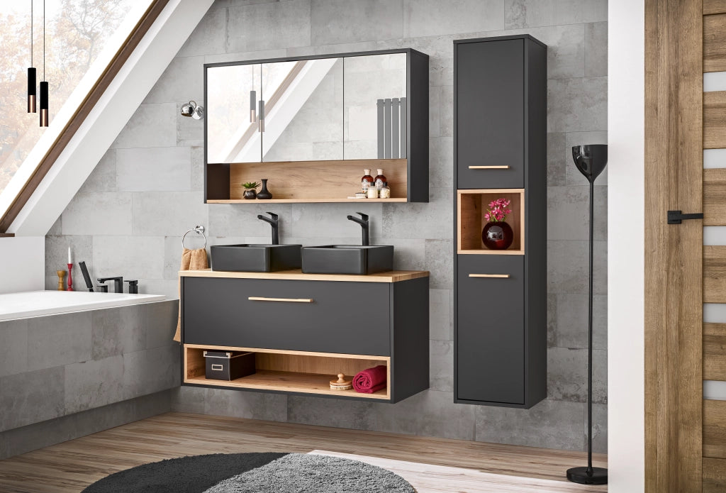 Mobile con specchio 100 cm 3 ante Borneo Cosmos 100 x 75 x 25 cm
