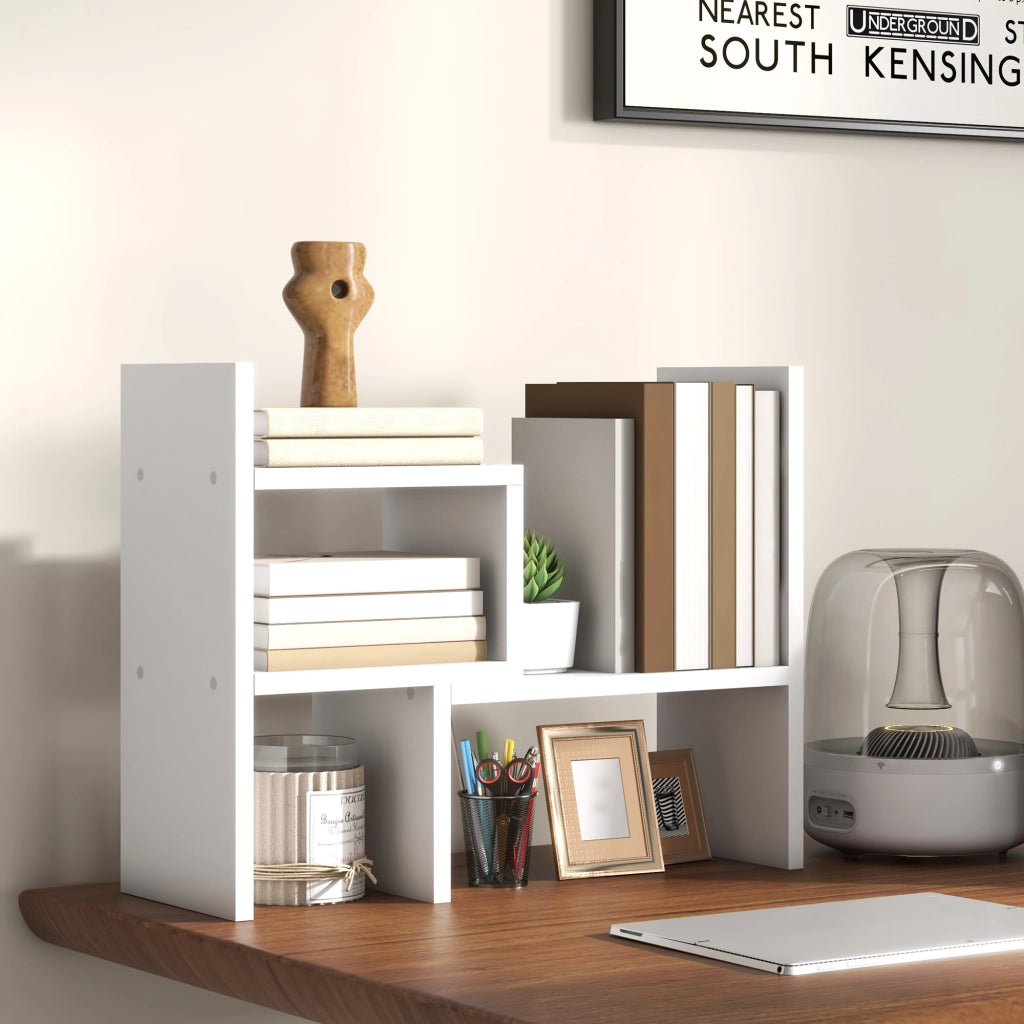 Scrivania modulare con scaffale ¨C Minimal ¨C MDF bianco 2 pezzi