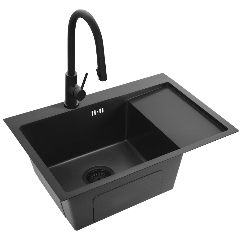 Lavello In Acciaio Fin Black senza rubinetto da cucina