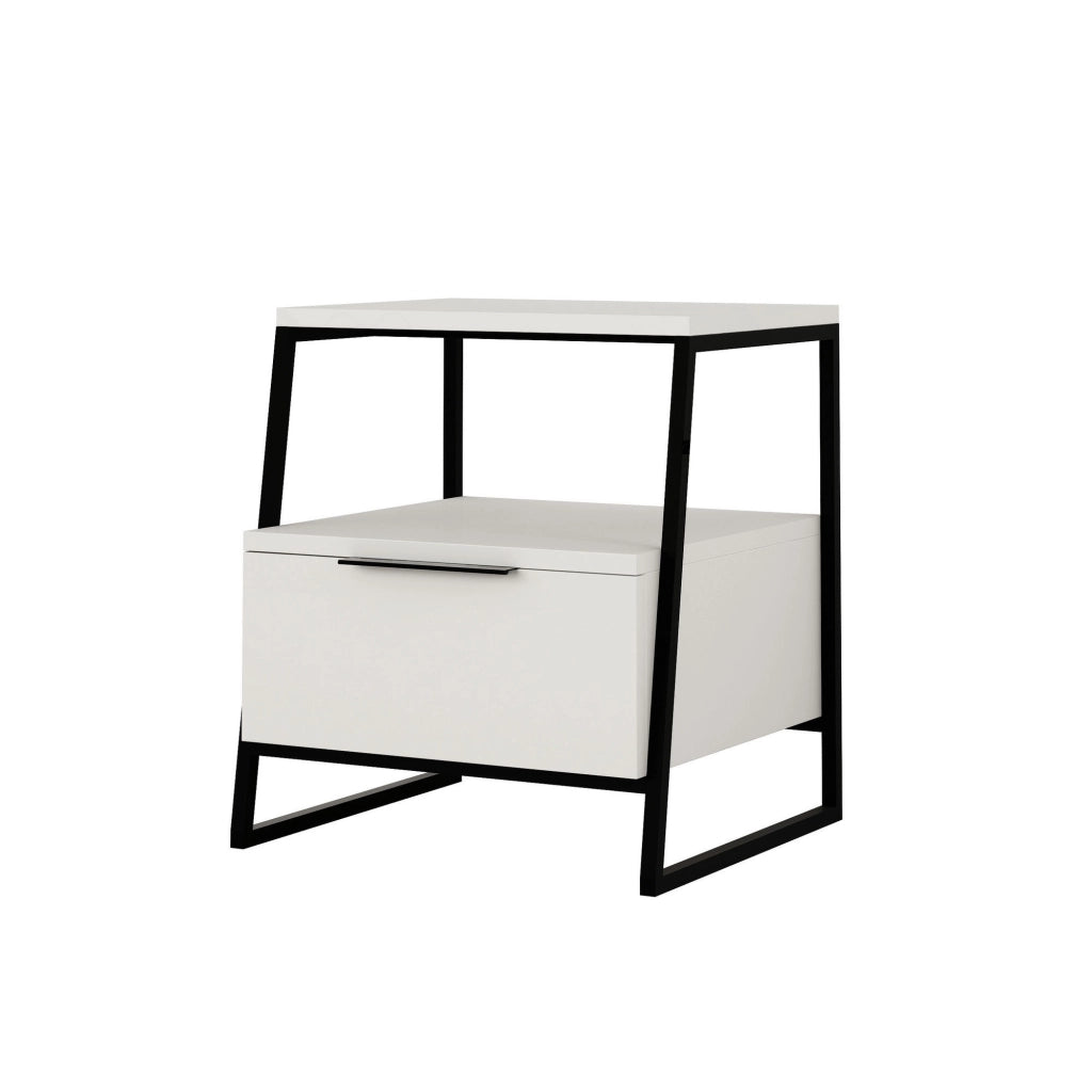 Comodino in legno "Pal" - 45 x 41 x 50 cm - Bianco