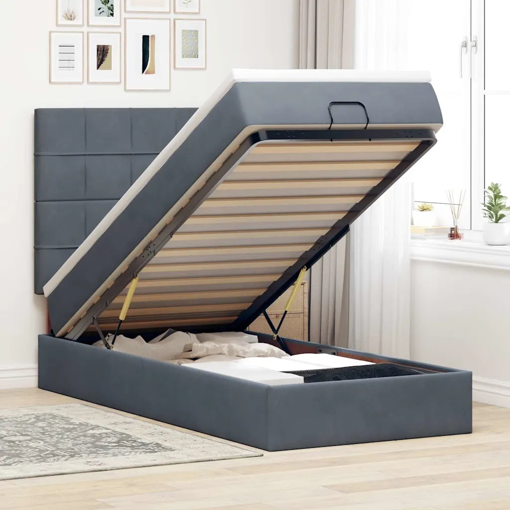 Struttura Letto Pouf con Materassi 100x200 cm Velluto 3314301