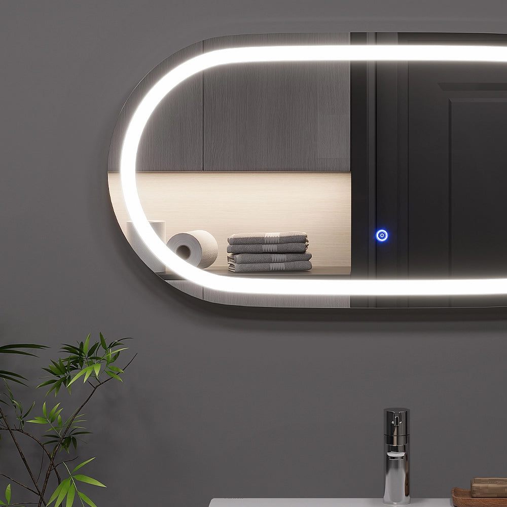 Vicco Specchio bagno Vetro 80 x 40 cm con illuminazione frontale