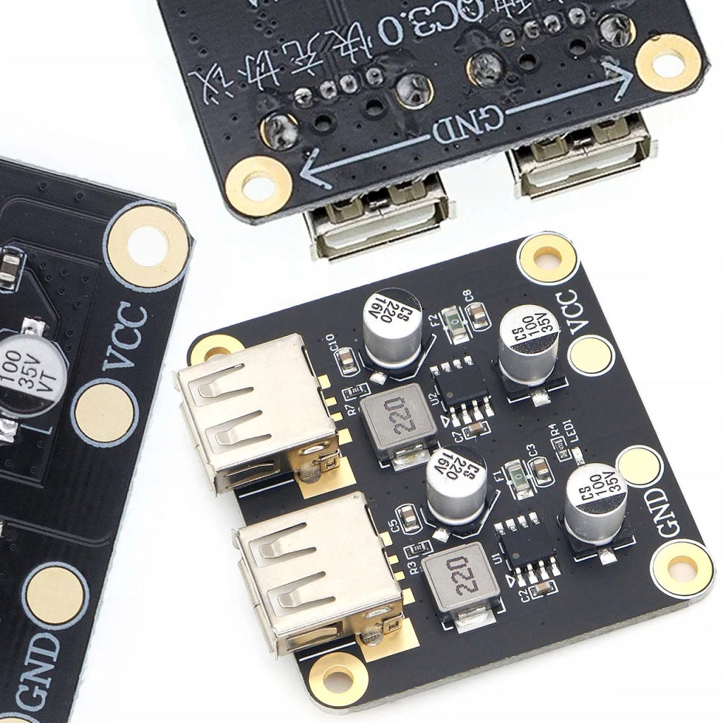 Convertitore di Tensione a 2 Canali Rosfix – Caricatore USB 2.0/3.0 Step Down | 6V-24V a 5V, 3A per Canale