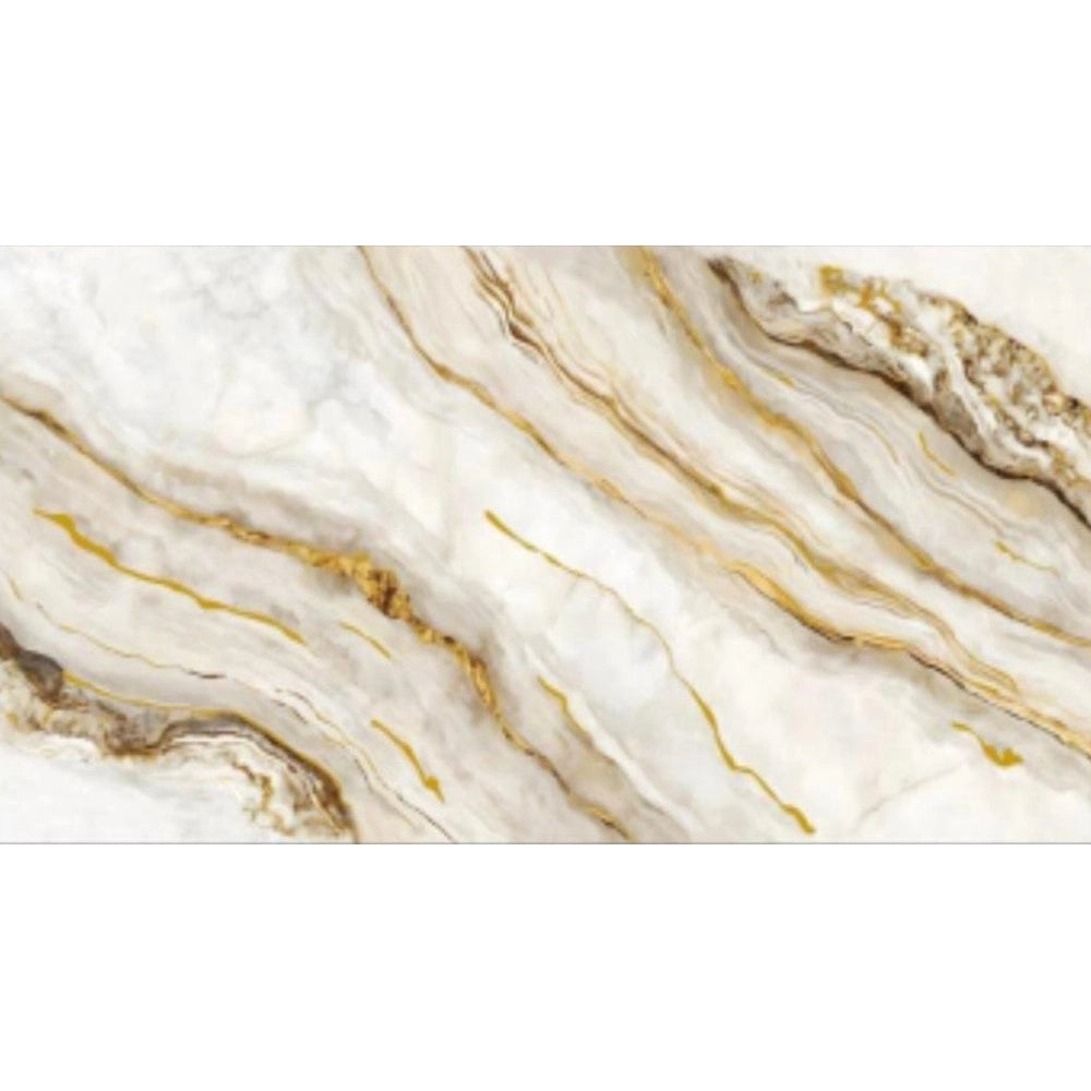 Trade Shop - Pannello Adesivo Effetto Marmo Perlato Venato Oro 120x300cm Pareti Paraschizzi Stanza -