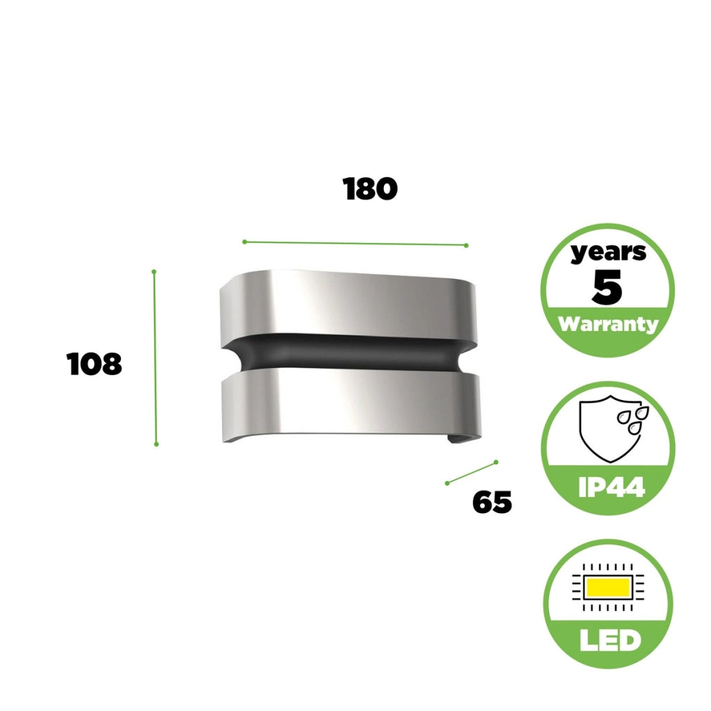 Applique esterna LED Maya argento 15W 3000K Lutec IP44