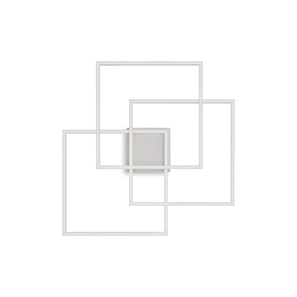 Plafoniera Moderna Frame Metallo Bianco Led 35W 3000K Luce Calda