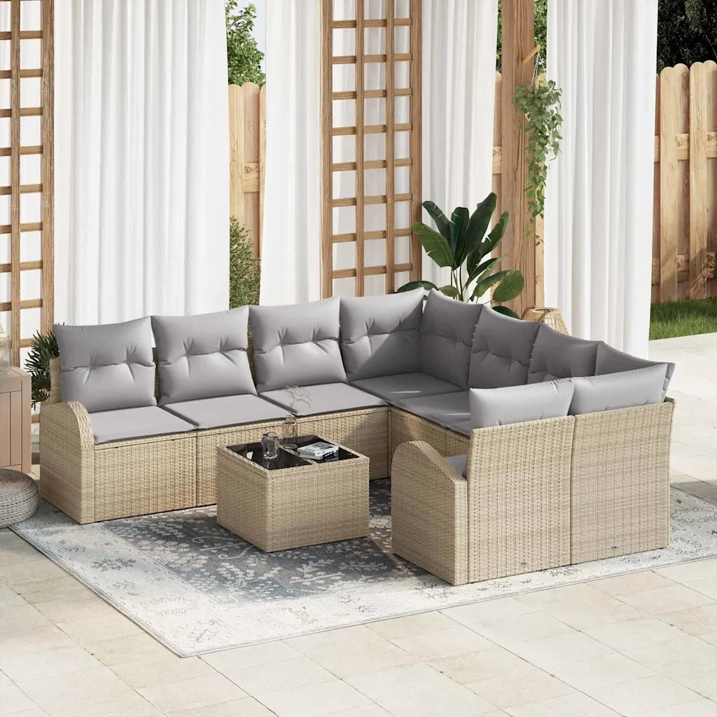 Set Divano da Giardino Beige 55 x 55 x 37 cm polyrattan 3345980
