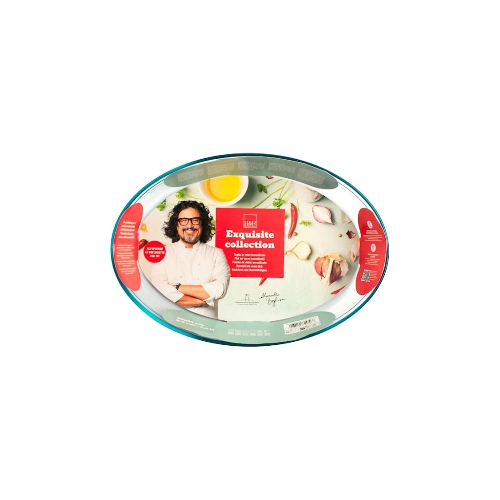 Tegame ovale in vetro borosilicato cm 40×27