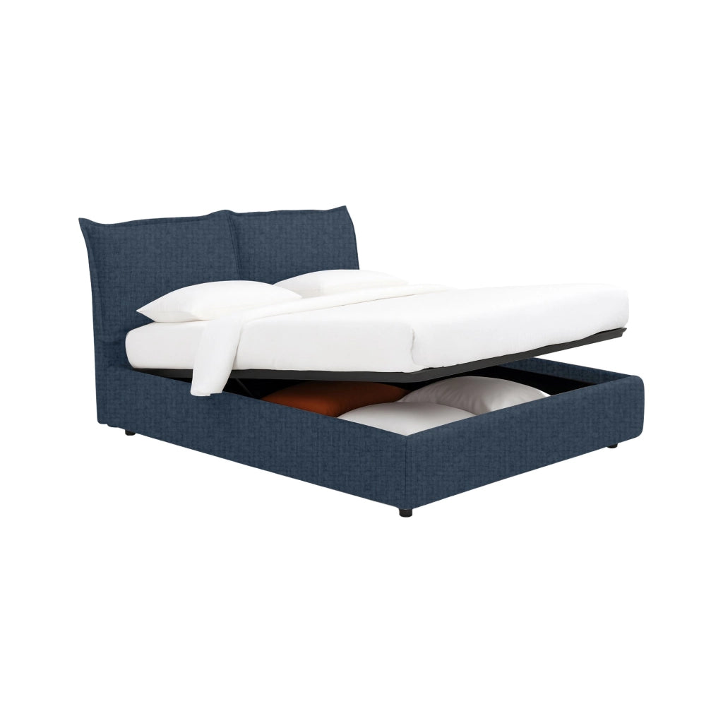 Newquay, Letto Singolo Sfoderabile Made in Italy, blu
