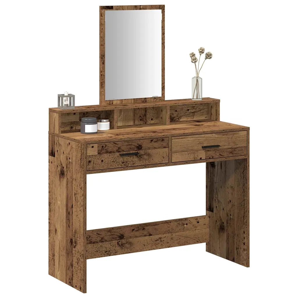 Toeletta | Tavolo da Trucco con cassetto Legno vecchio 100 x 41 x 140 cm