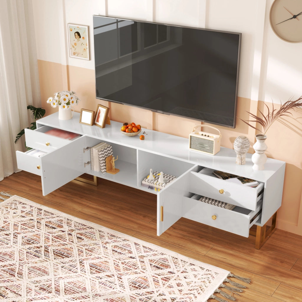 TV-Schrank bianco in MDF lunghezza 175 cm