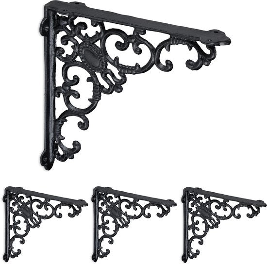 Set di 4 sostegni per tavola - 21,5 cm - ghisa - nero