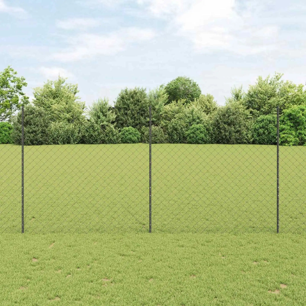 Recinzione a maglie con palo 25 x 1,6 m Grigio Rete 3336284