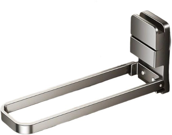 1 pezzo di gru di attacco grigio, robusto, pieghevole, asciugamano senza perforazione, asciugamano, design moderno, elegante ed estetico, con installazione semplice.