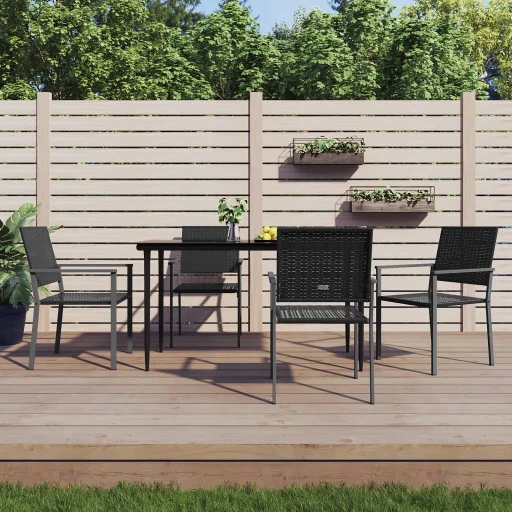 Set da Pranzo da Giardino 5 pz in Polyrattan e Acciaio 3187007