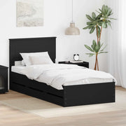 Struttura del letto Nero 75 x 190 cm Legno Ingegnerizzato