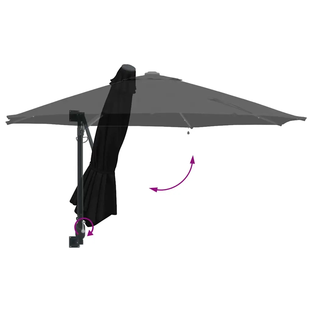 Ombrello da giardino Nero 248 x 248 x 148 cm 42003249